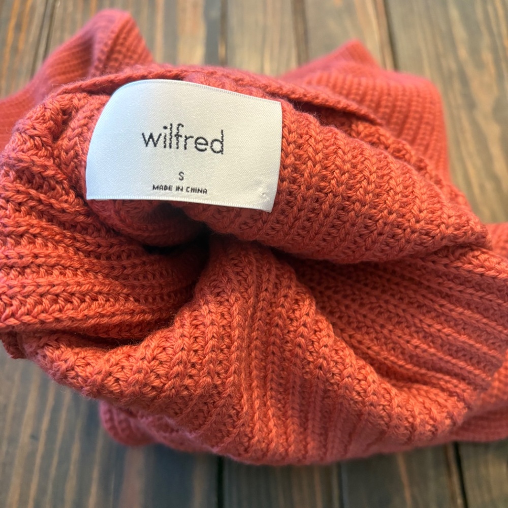 Aritzia Wilfred Turtleneck Merino crop wool sweater S